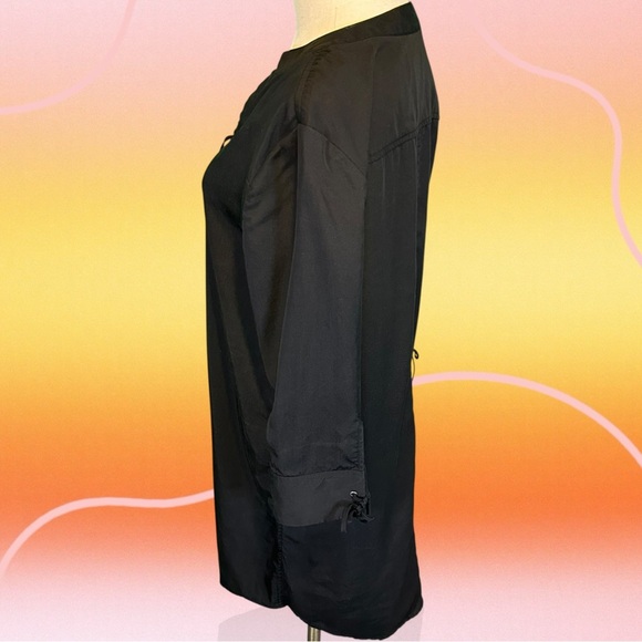 Theory ‘Jullitah’ Lightweight Tencel Lace-Up Detail Mini Dress in Black Size 8 - Picture 8 of 14